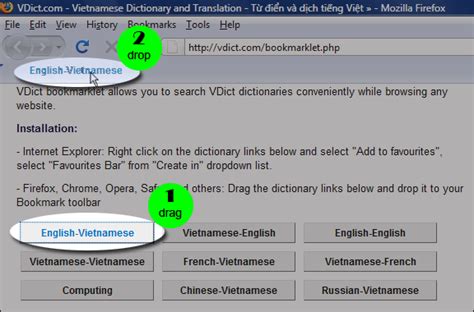  Translations from dictionary English - Vietnamese, definitions, grammar. In Glosbe you will find translations from English into Vietnamese coming from various sources. The translations are sorted from the most common to the less popular. We make every effort to ensure that each expression has definitions or information about the inflection. 
